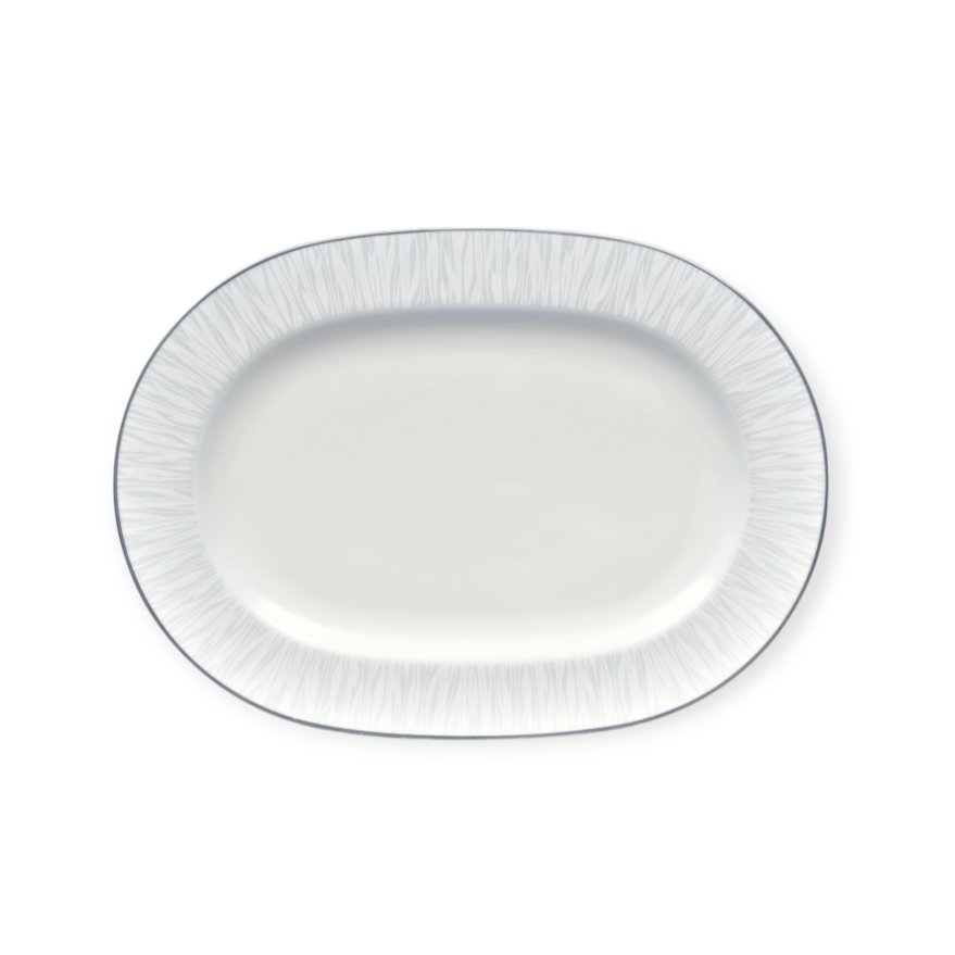 Noritake Serving Platter Noritake Glacier Platinum Oval Platter 35cm GLAC021