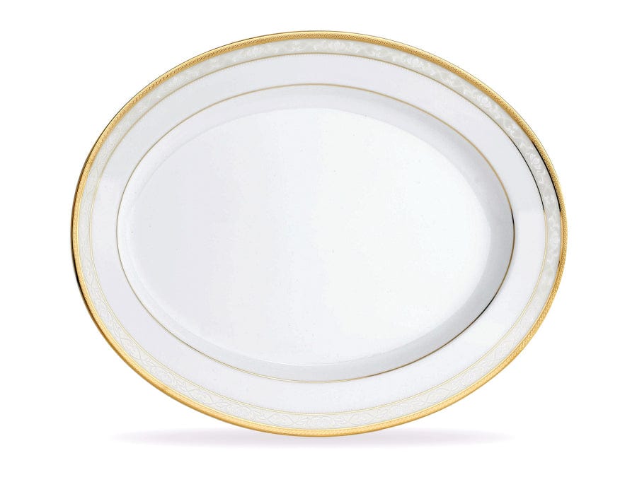 Noritake Serving Platter Noritake Hampshire Gold Platter Medium 34cm HAMPG021 (7792263954521)