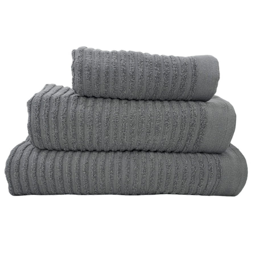 NORTEX TOWEL Hand Towel  50 x 90 Nortex Horizontal Stripe Towel Graphite 420GSM (7755484069977)