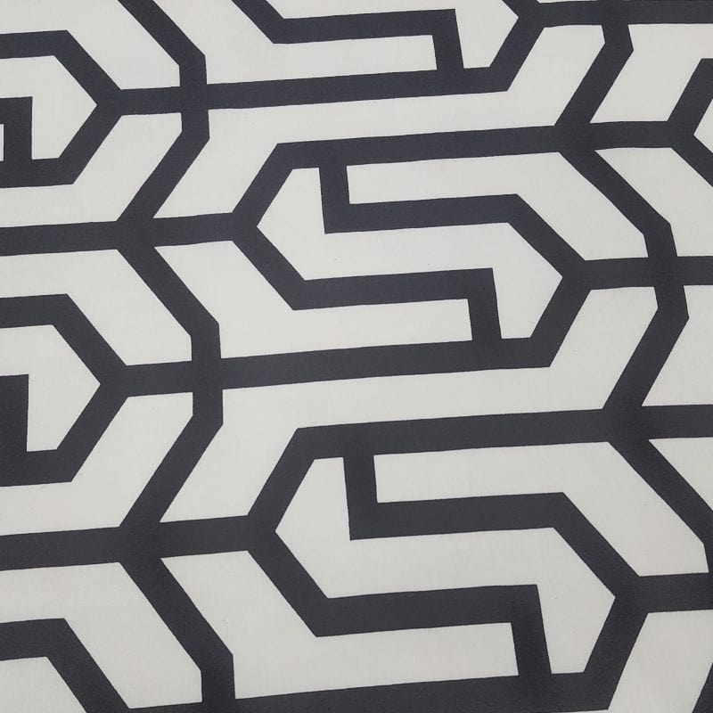 NYLON RAYON Dress Fabrics Printed Nylon Rayon Fabric Black/Cream 150cm (7427931308121)