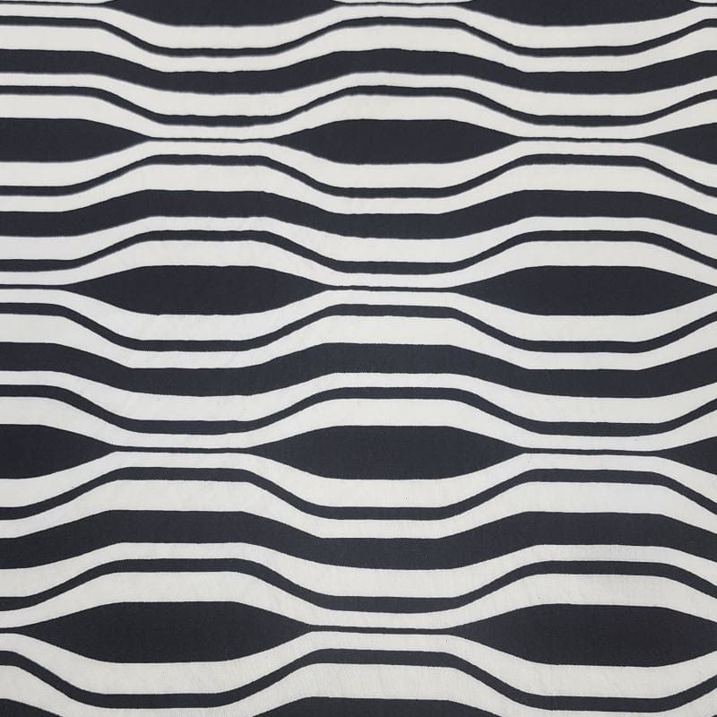 NYLON RAYON Dress Fabrics Printed Nylon Rayon Fabric Black/Cream 150cm (7427931373657)