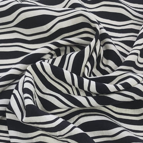 NYLON RAYON Dress Fabrics Printed Nylon Rayon Fabric Black/Cream 150cm (7427931373657)