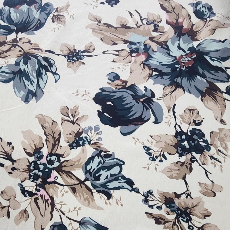 NYLON RAYON Dress Fabrics Printed Nylon Rayon Fabric Blue 150cm (7427931930713)