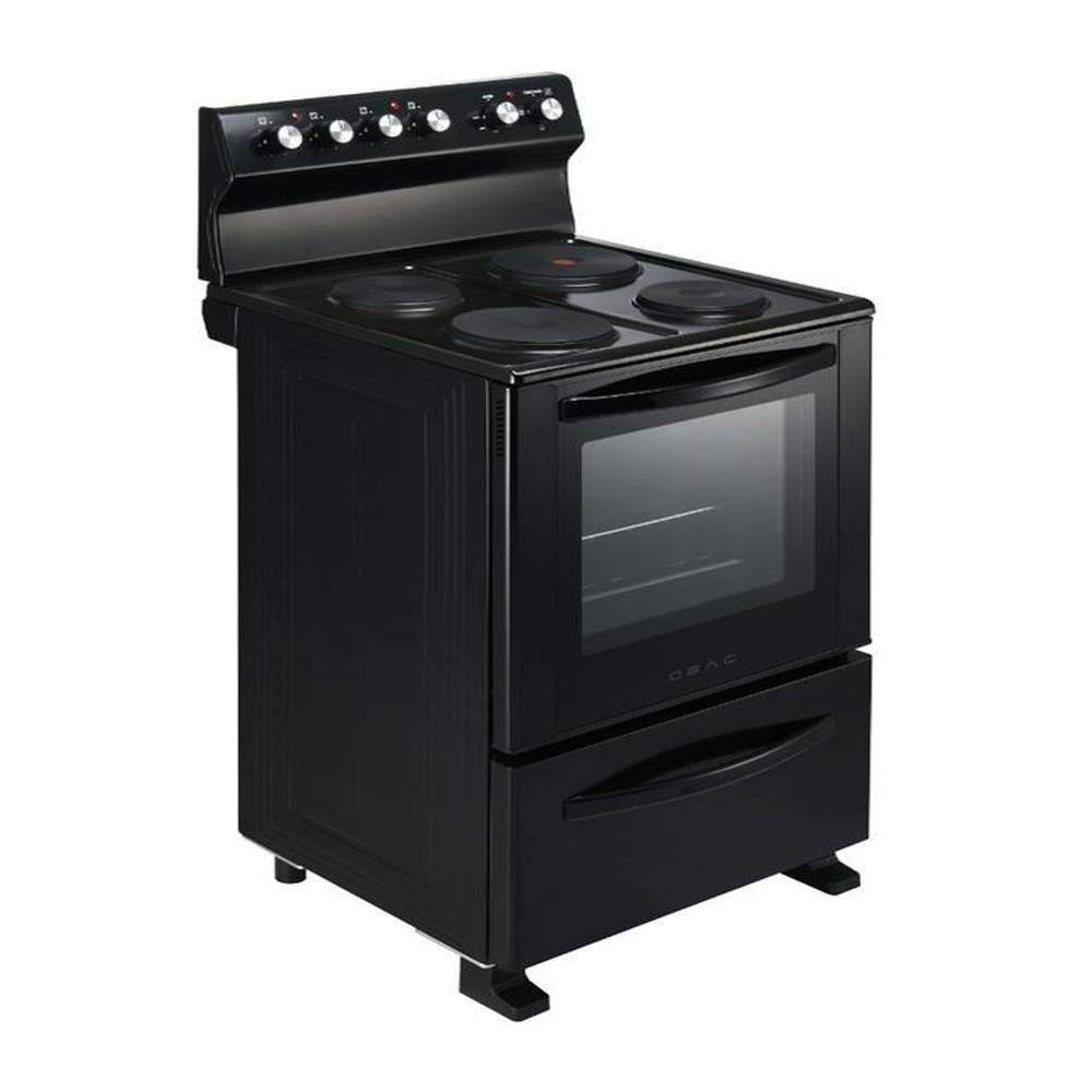 OBAC GAS/ELECTRIC STOVE OBAC Black 50cm Free Standing Electric Stove OB560RC