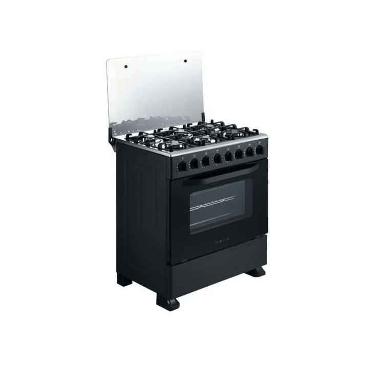 OBAC Gas Stove Obac 76cm Black 6 Burner Gas Stove OB760G/S