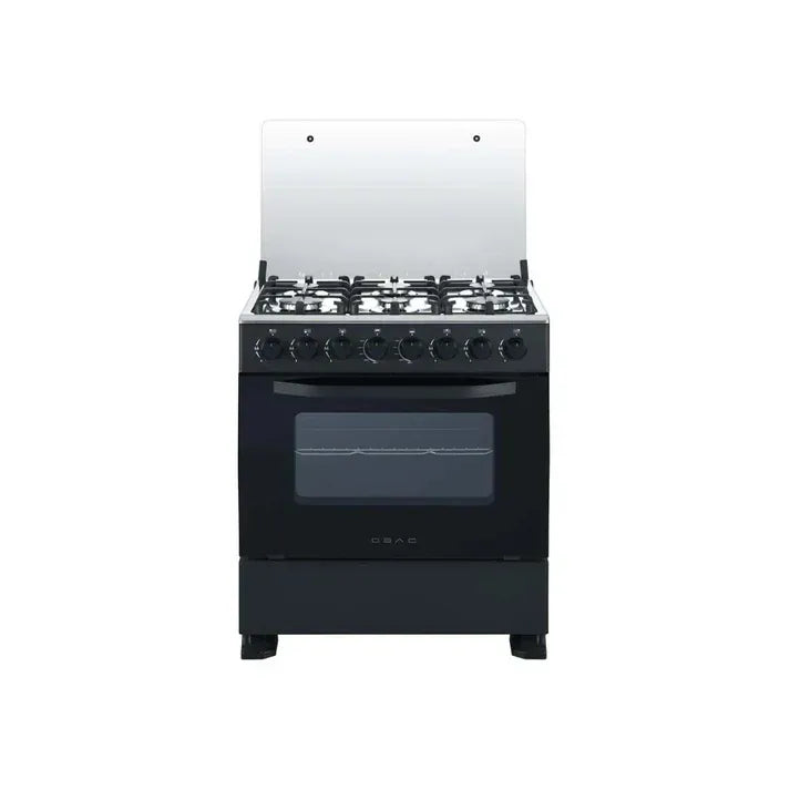 OBAC Gas Stove Obac 76cm Black 6 Burner Gas Stove OB760G/S