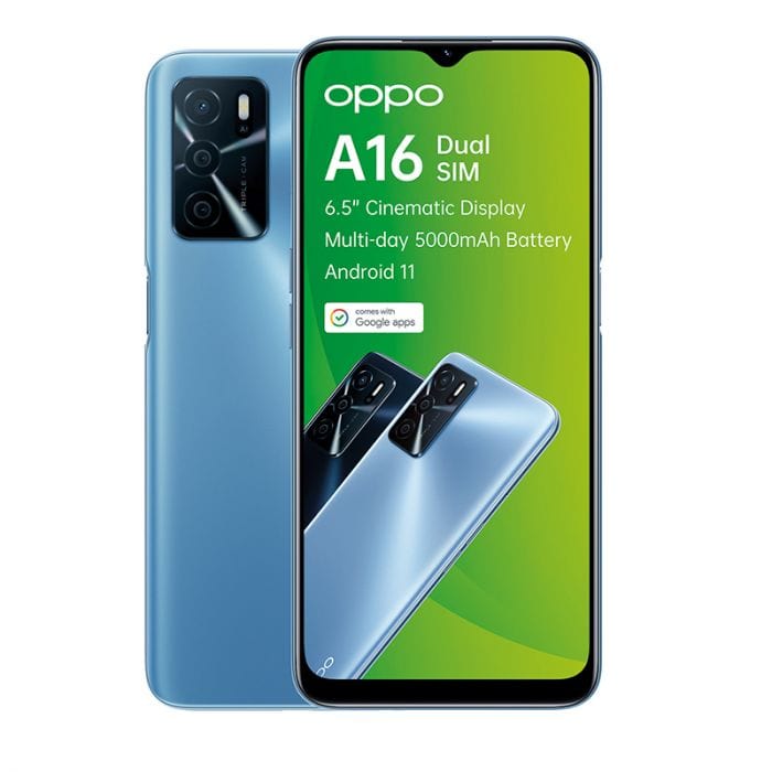 Oppo Smart Phones Oppo A16 32GB Dual Sim Pearl Blue