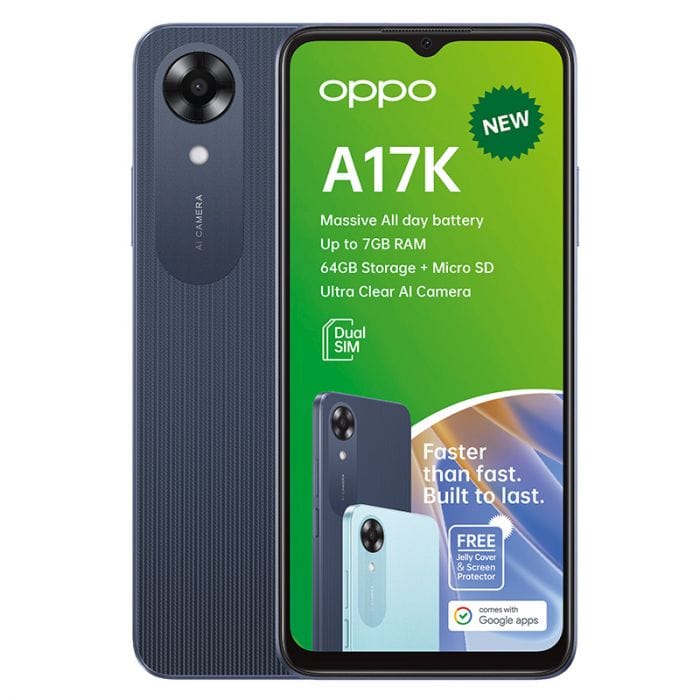 Oppo Smart Phones Oppo A17K 4G Dual Sim 64GB - Navy Blue (7309408698457)