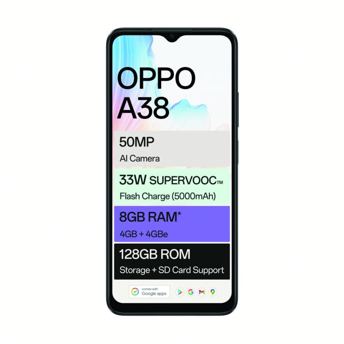 Oppo Smart Phones Oppo A38 128GB Dual Sim - Black (7681096941657)