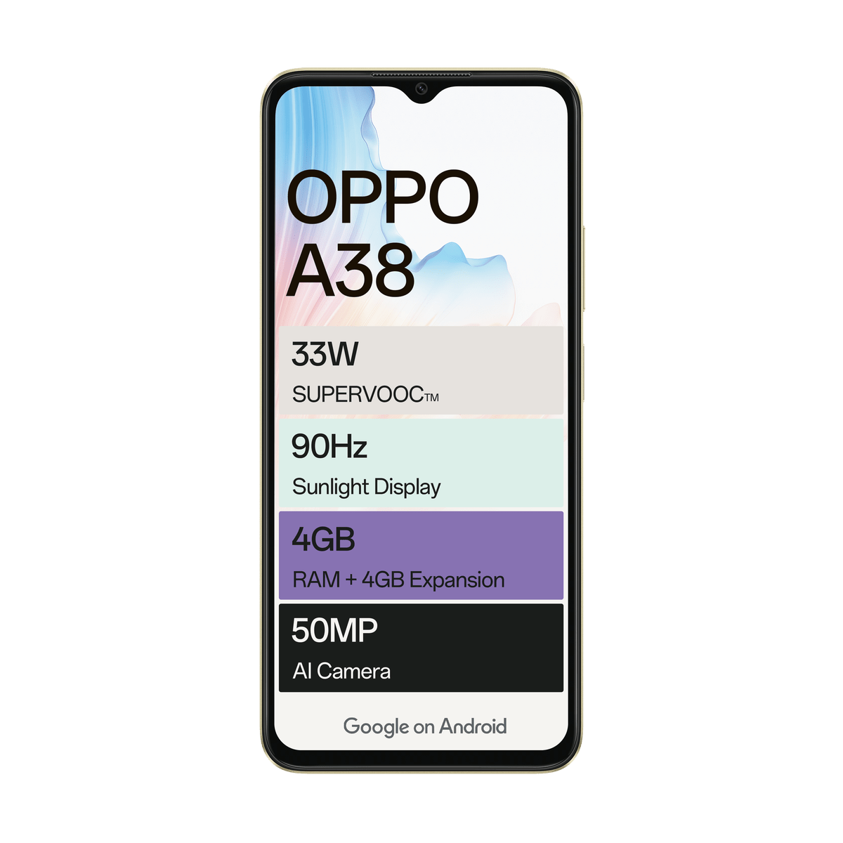 Oppo Smart Phones Oppo A38 128GB Dual Sim - Gold (7685464293465)