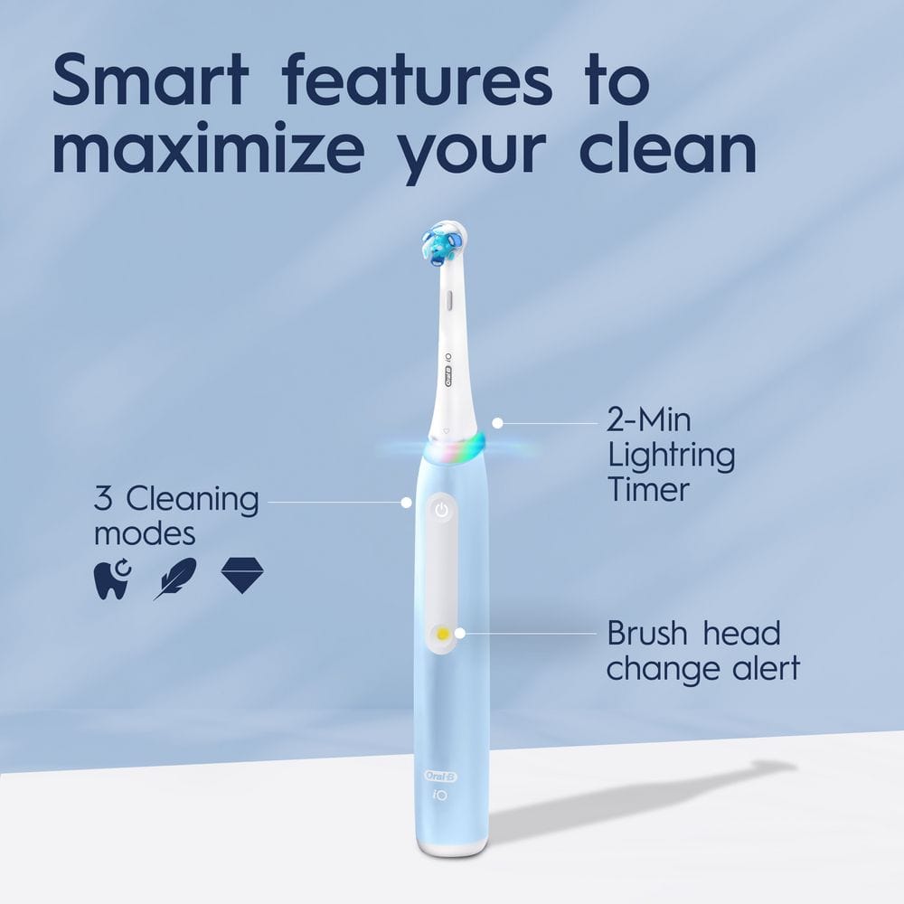 Oral-B iO Series 3 Rechargeable Electric Toothbrush, 3 Smart Modes Blue