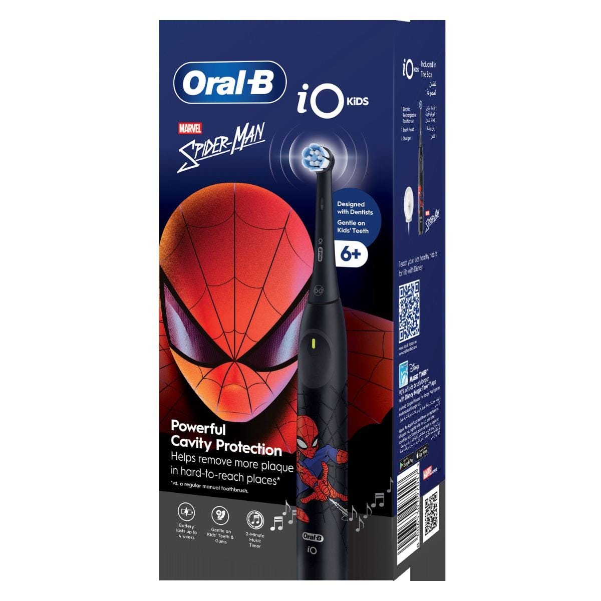 Oral-B iO2 Kids Electric Toothbrush Spiderman Power Black