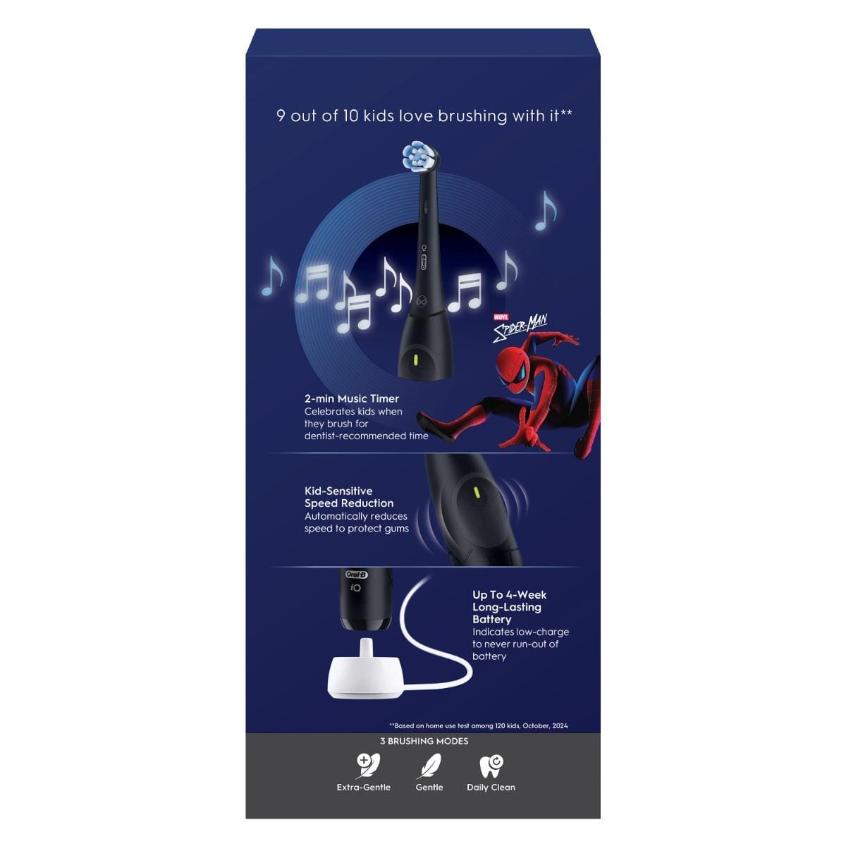 Oral-B iO2 Kids Electric Toothbrush Spiderman Power Black