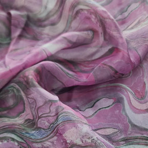 ORGANDY Dress Fabrics Printed Organdy Abstract Fabric Lavender 150cm (7423047270489)