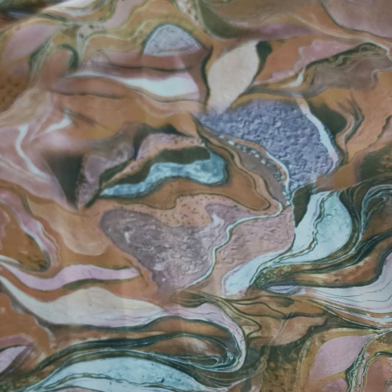 ORGANDY Dress Fabrics Printed Organdy Abstract Fabric Rust 150cm (7423047237721)