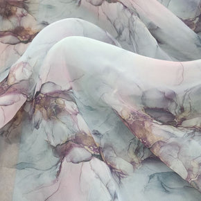 ORGANDY Dress Fabrics Printed Organdy Fabric Floral Blush 150cm (7423045107801)
