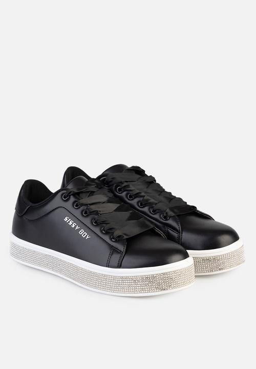 Sissy Boy Duchess Sneaker With Bling Sole - Black (8004843438169)