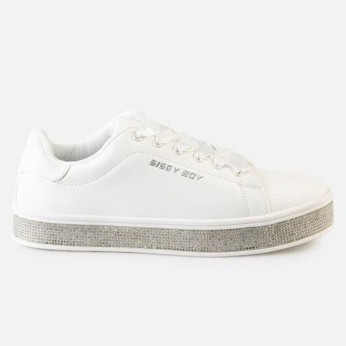 Sissy Boy Duchess Sneaker With Bling Sole - White (8004863230041)