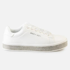 Sissy Boy Duchess Sneaker With Bling Sole - White (8004863230041)
