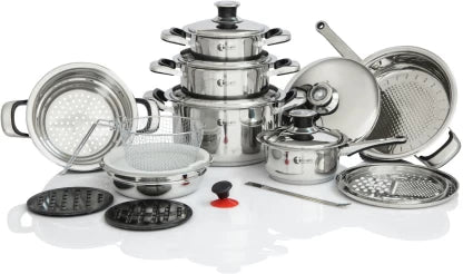 Tissolli 21-Piece Crown Stainless Steel Cookware Set
