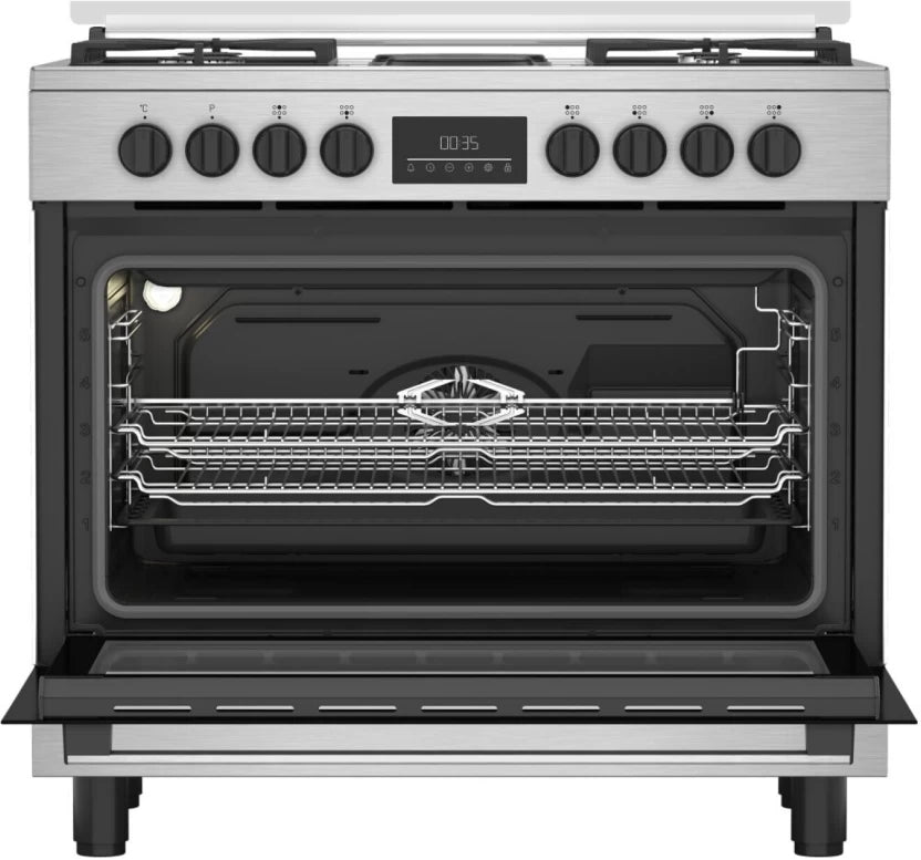 Beko BGM 21225 EX Stainless Steel Automatic Gas Stove with Oven  (5 Burners).