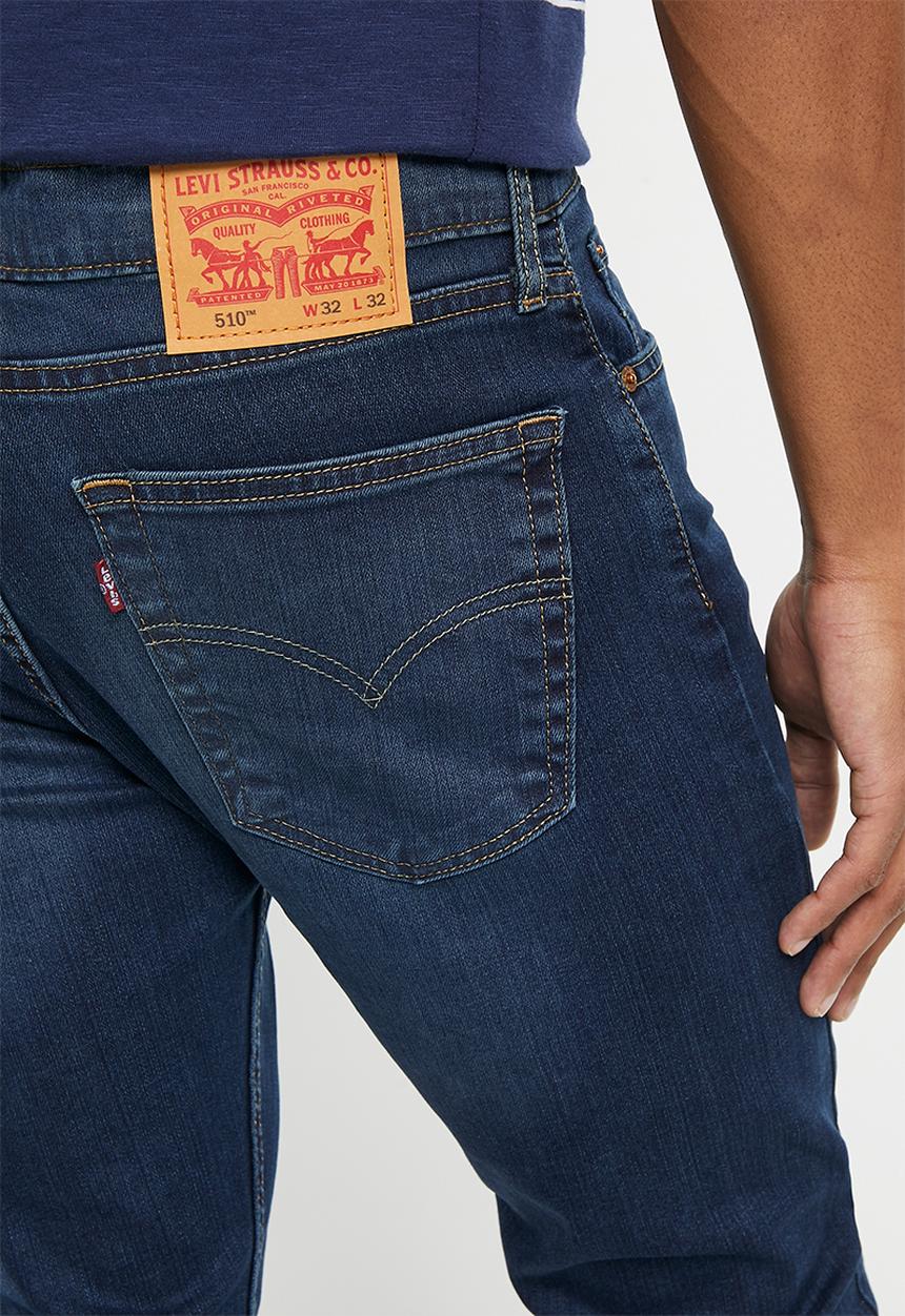 Levis Mens 510 Skinny Goldenrod Jeans Blue
