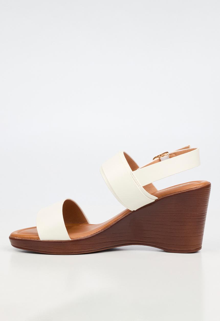 Butterfly Feet Ladies Allora 4 Slingback Wedge Heel-White