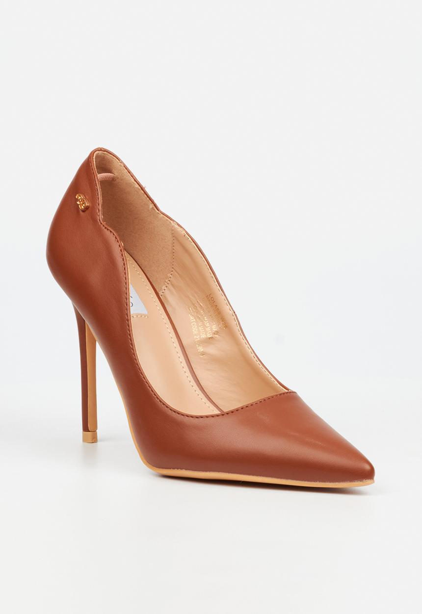 Miss Black Women Lola 58  Faux Leather High Court-Tan