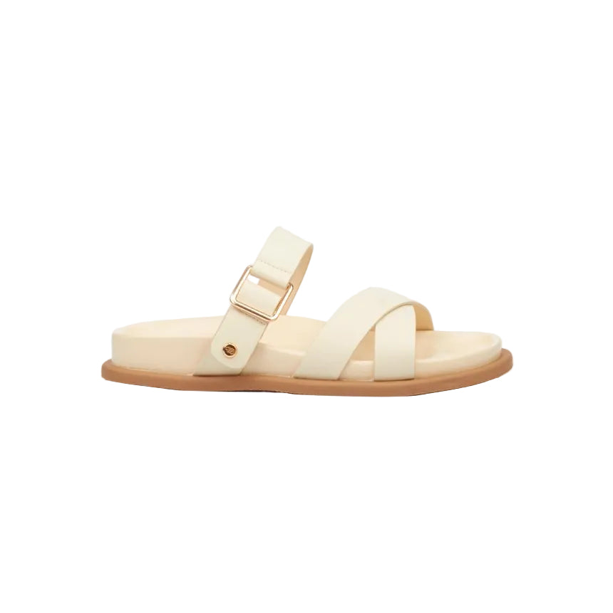 Miss Black Ladies Polpetta 9 Multi-Strap Buckle Sandal-Natural