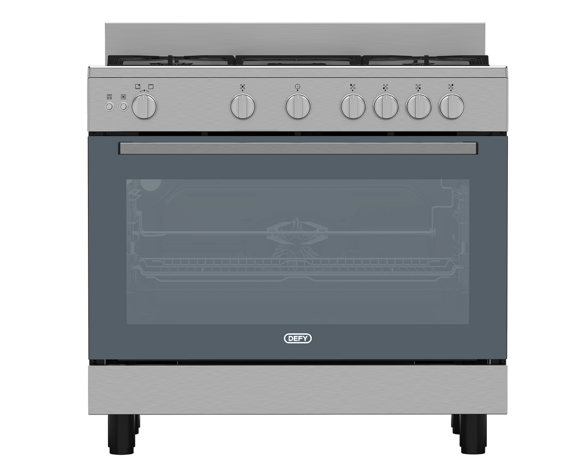Defy 90cm Inox 5 Burner Full Gas Range Cooker + Turnspit DGS90G
