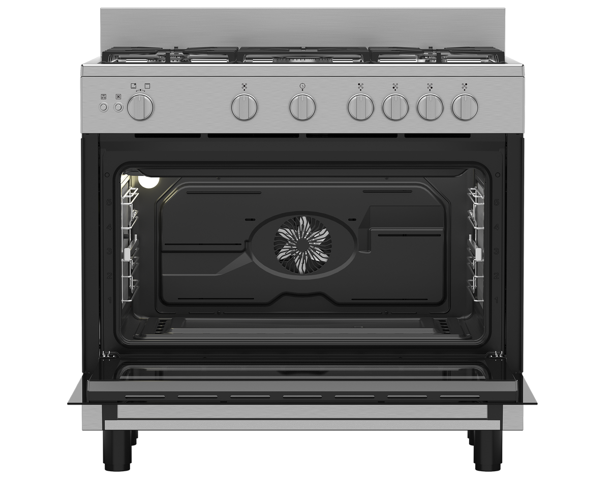 Defy 90cm Inox 5 Burner Full Gas Range Cooker + Turnspit DGS90G