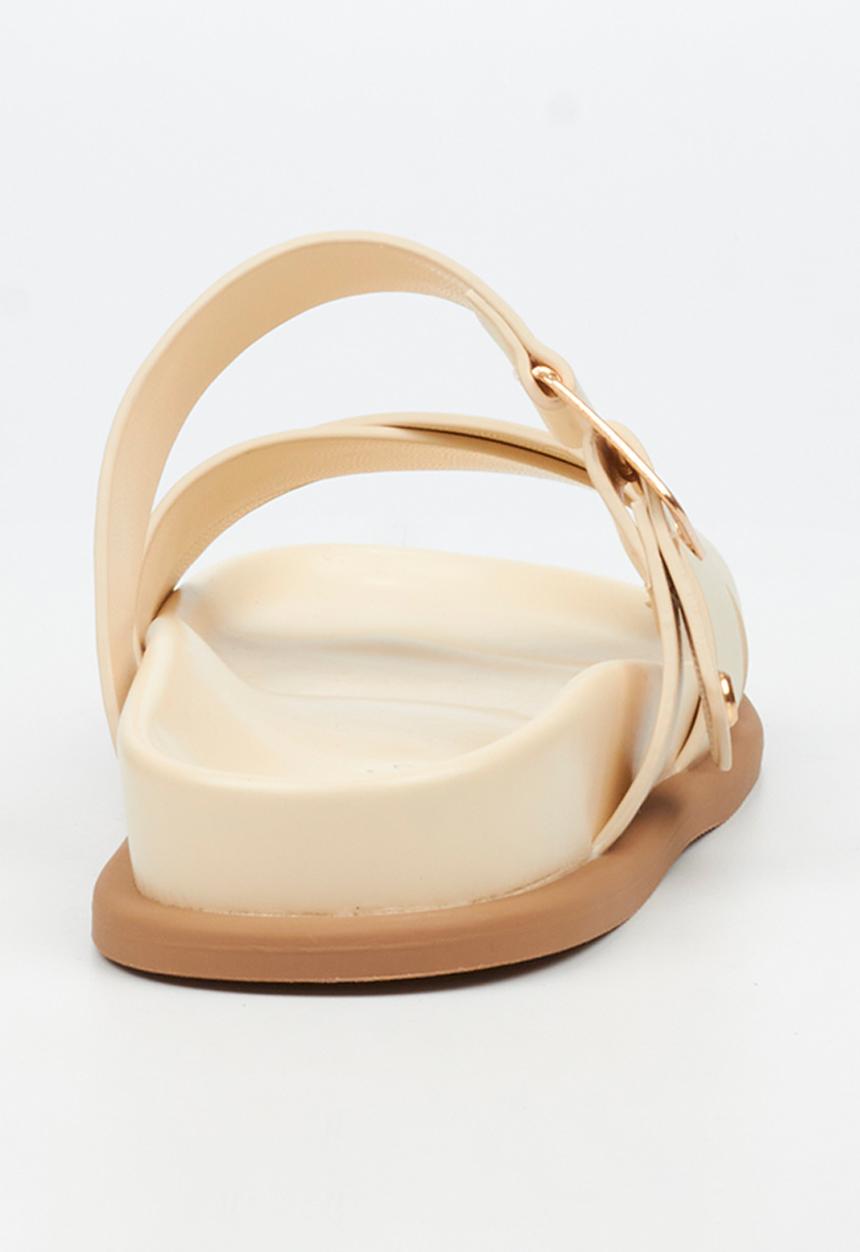 Miss Black Ladies Polpetta 9 Multi-Strap Buckle Sandal-Natural