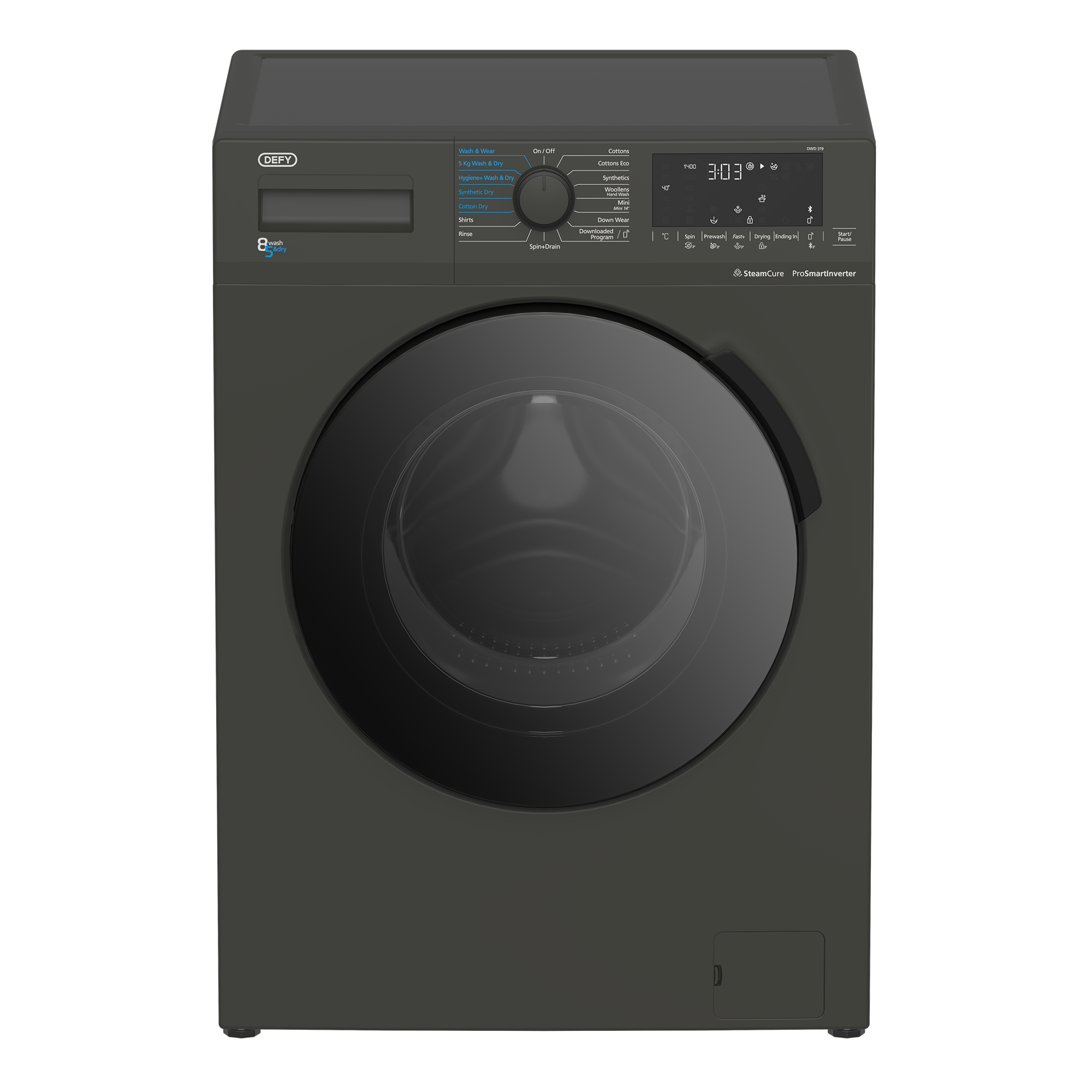 Defy 8/5kg Metallic SteamCure Washer Dryer DWD319