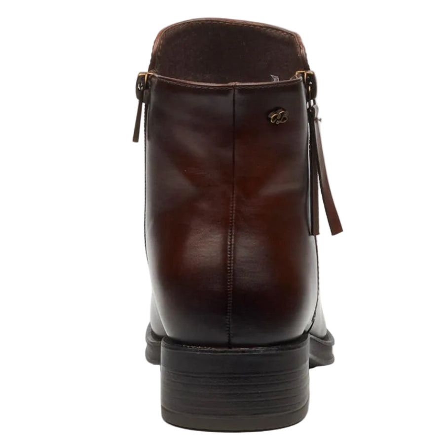 Miss Black Deer 1 side zip ankle boot chocolate.