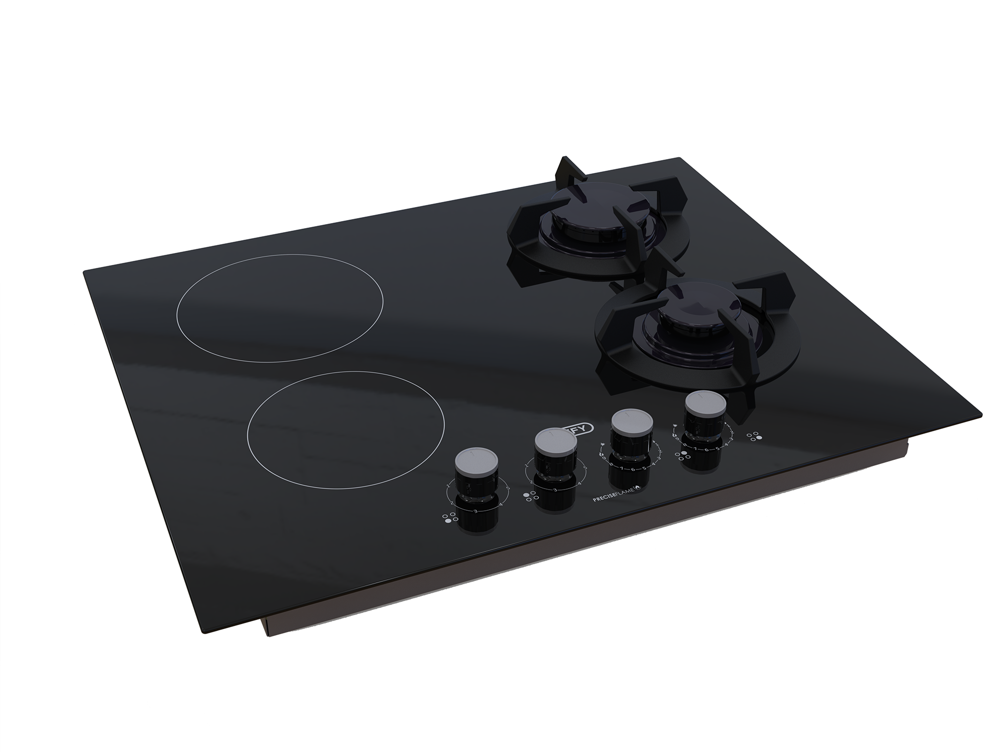 Defy 65cm Black Glass Dual Fuel Hob DHG606