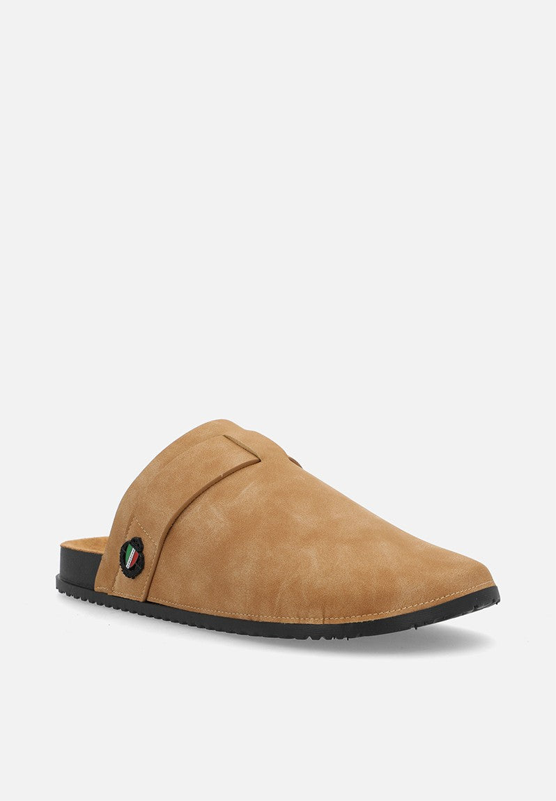 Mazerata Mule 1 Slipper Faux Nubuck-Tan.