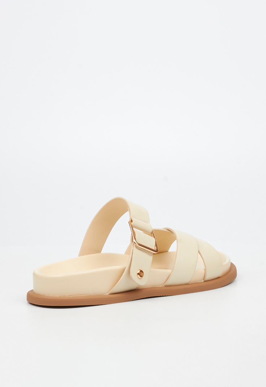 Miss Black Ladies Polpetta 9 Multi-Strap Buckle Sandal-Natural