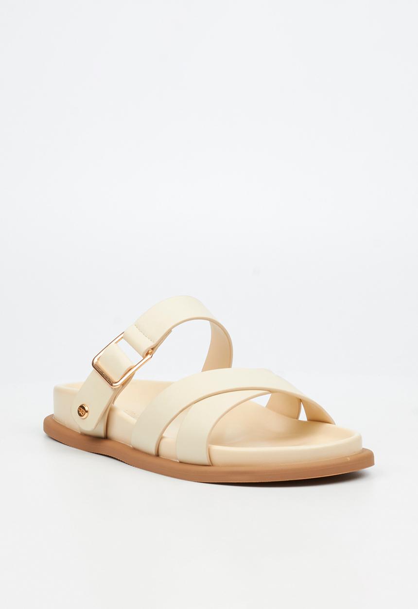 Miss Black Ladies Polpetta 9 Multi-Strap Buckle Sandal-Natural