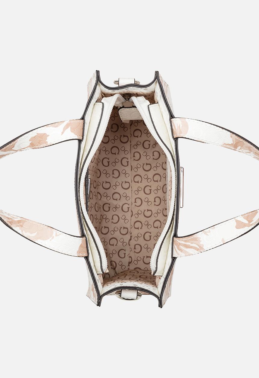 Guess Jillian Satchel Tote Bag Multi White PR189506.