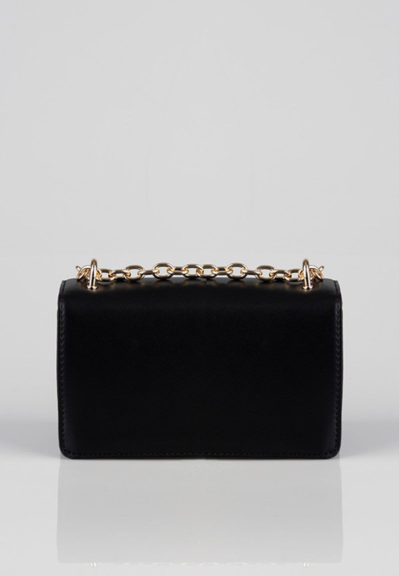 Sissy Boy Black Structured Crossbody Bag-Black BG381