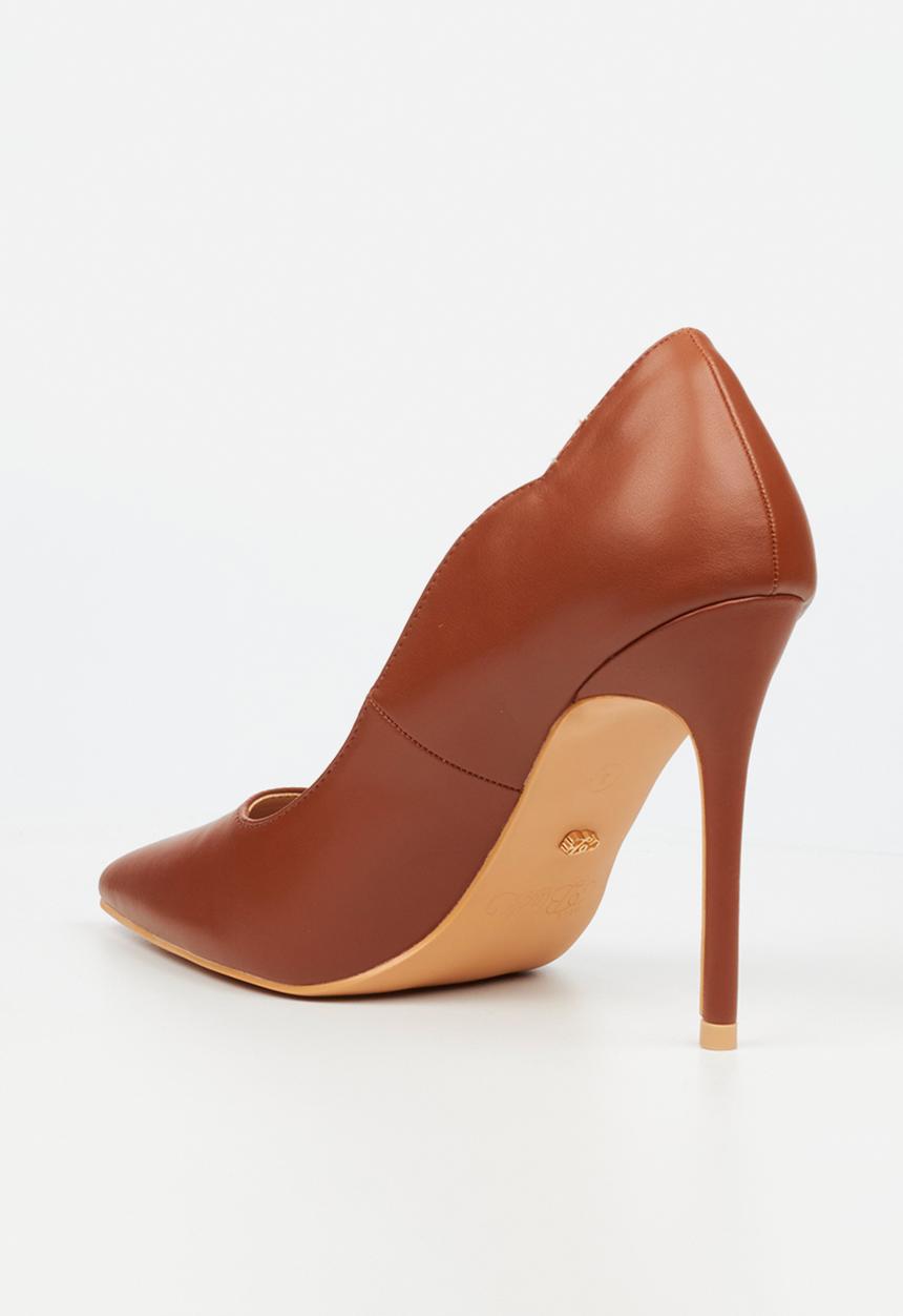 Miss Black Women Lola 58  Faux Leather High Court-Tan