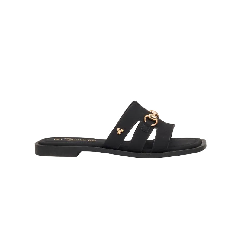 Butterfly Feet Ladies Bianca 1 Slide-Black.