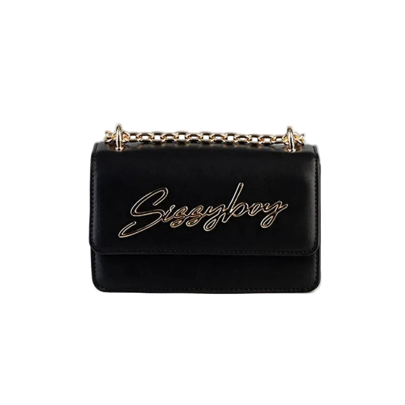 Sissy Boy Black Structured Crossbody Bag-Black BG381