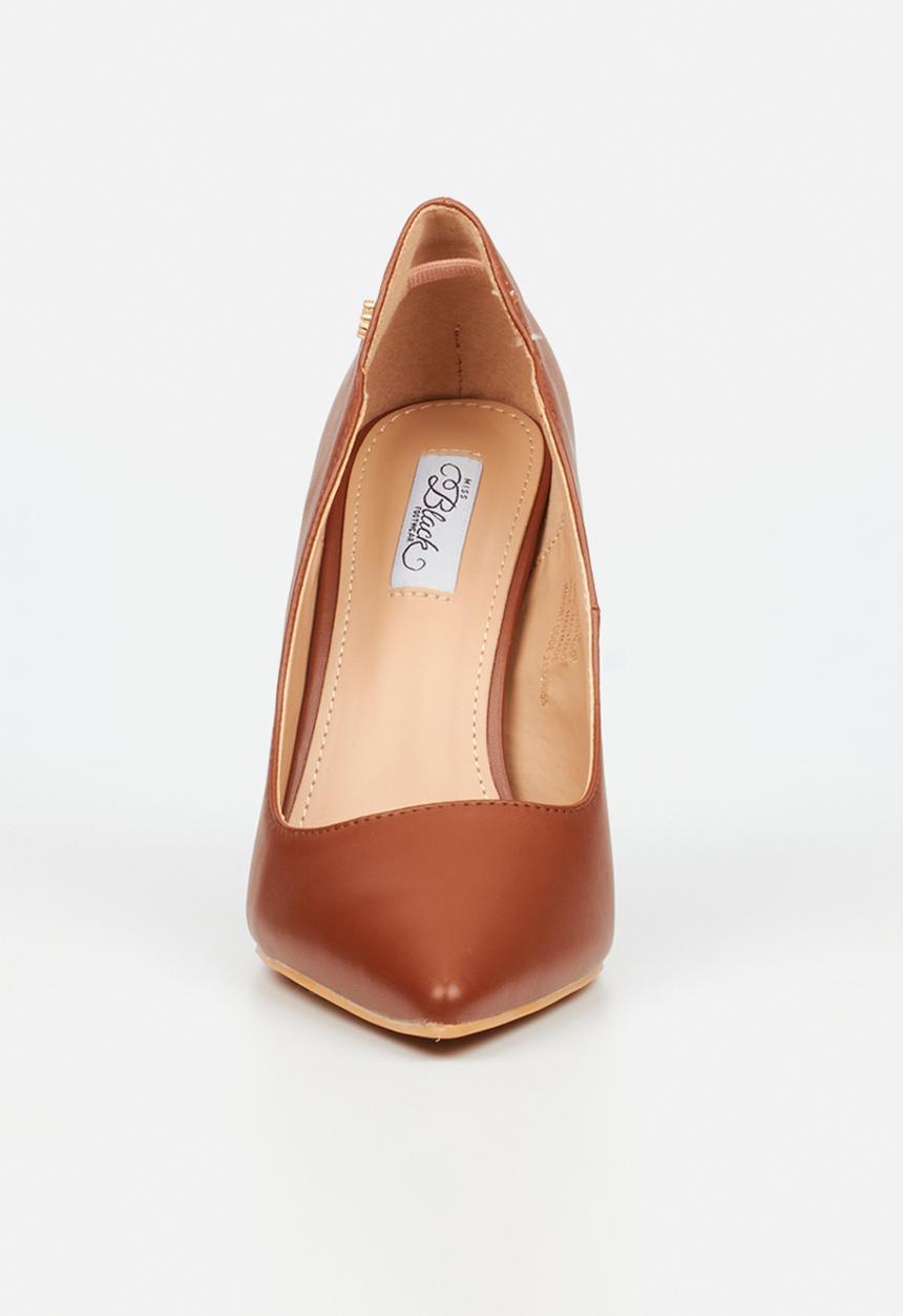 Miss Black Women Lola 58  Faux Leather High Court-Tan