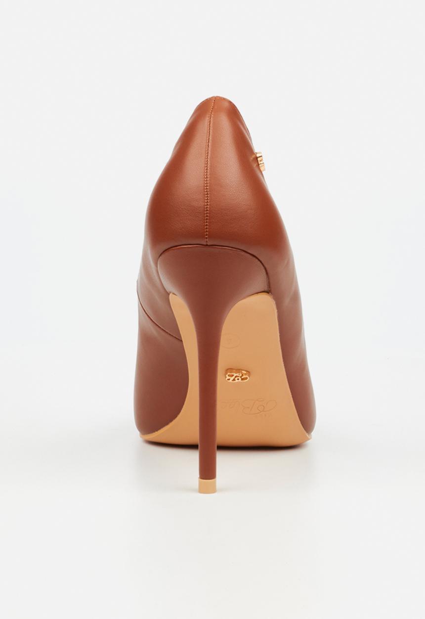 Miss Black Women Lola 58  Faux Leather High Court-Tan