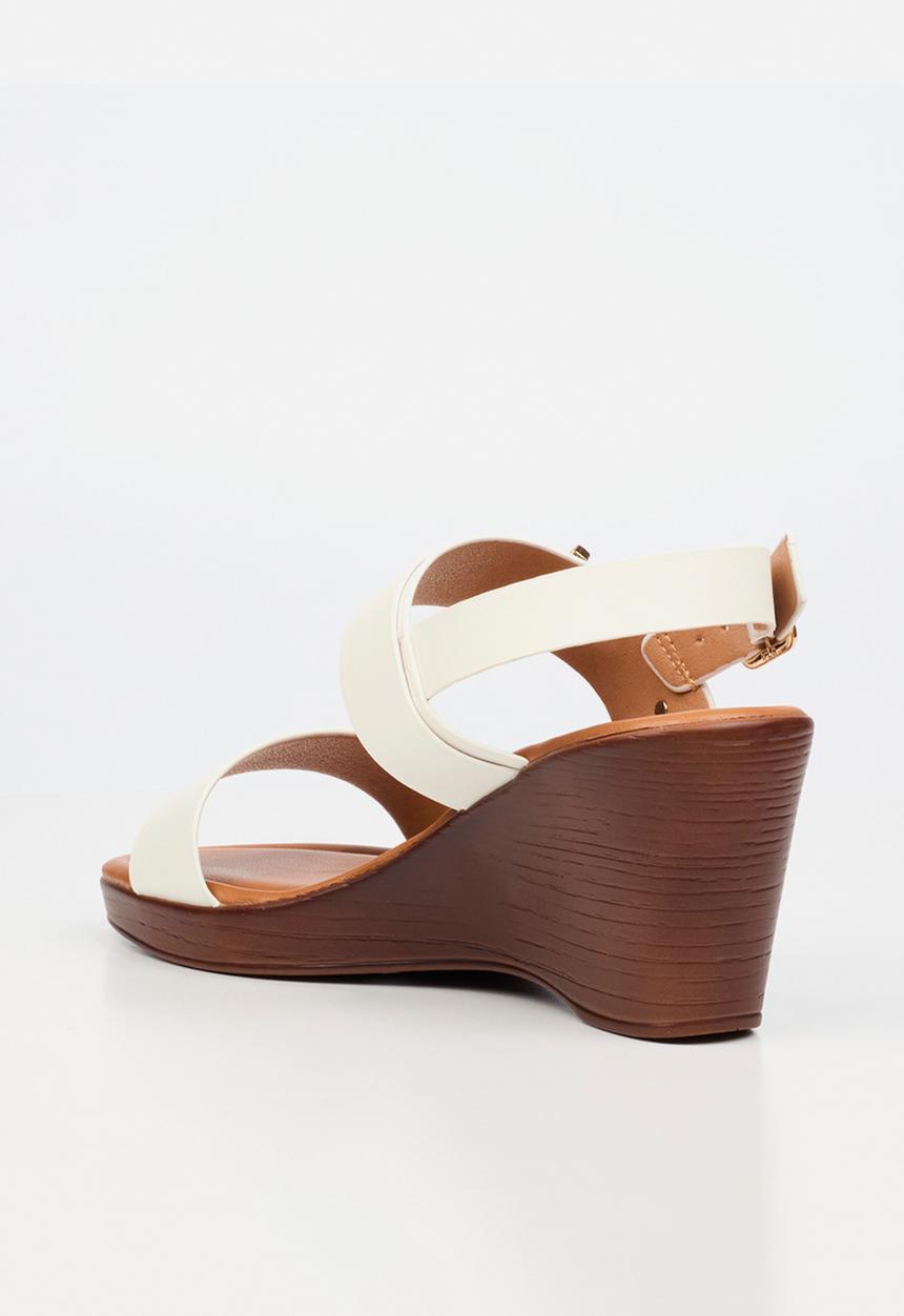 Butterfly Feet Ladies Allora 4 Slingback Wedge Heel-White