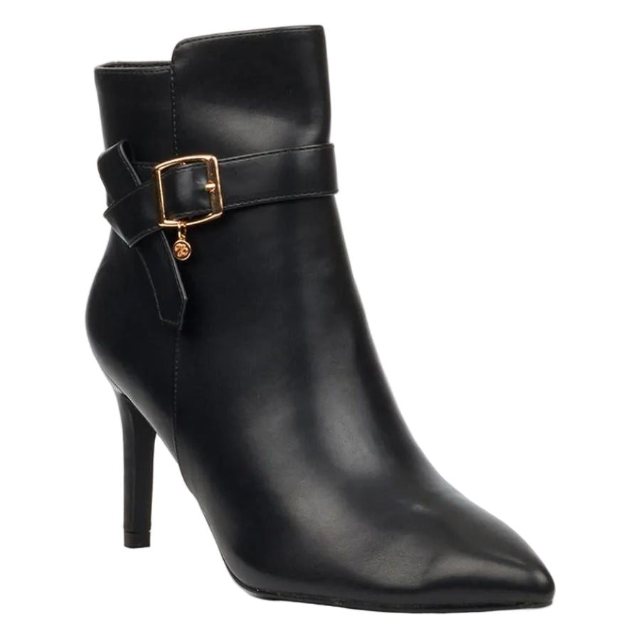 Miss Black Moss 1 Belt Buckle Heel Ankle Boot Black k.
