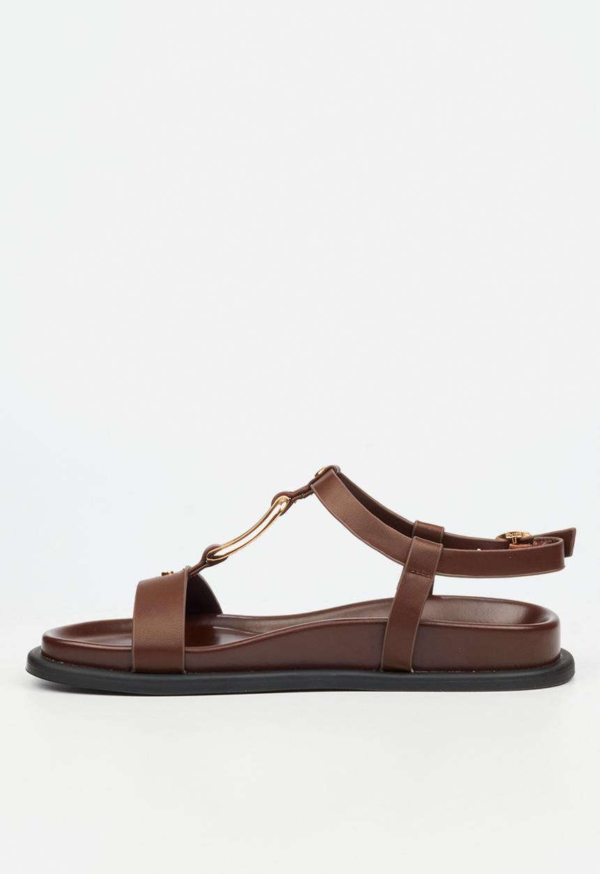 Miss Black Polpetta 4 Gold Trim Sandal-Chocolate