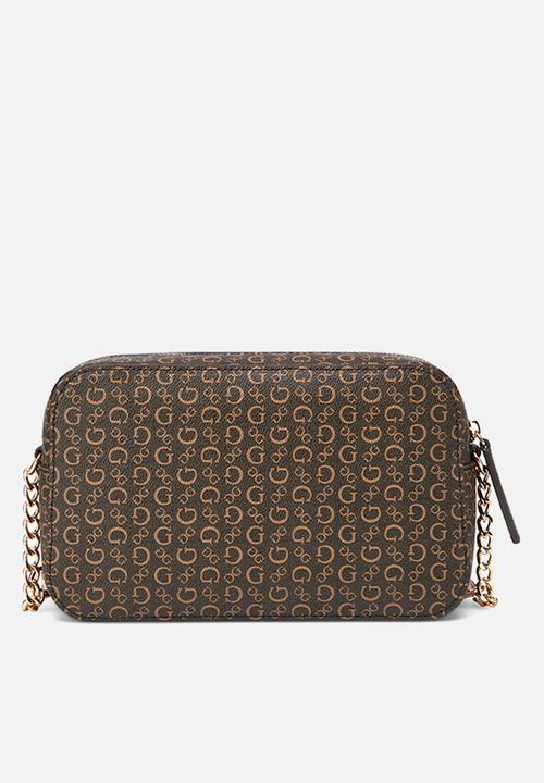 Guess Perrez mini crossbody top zip - brown