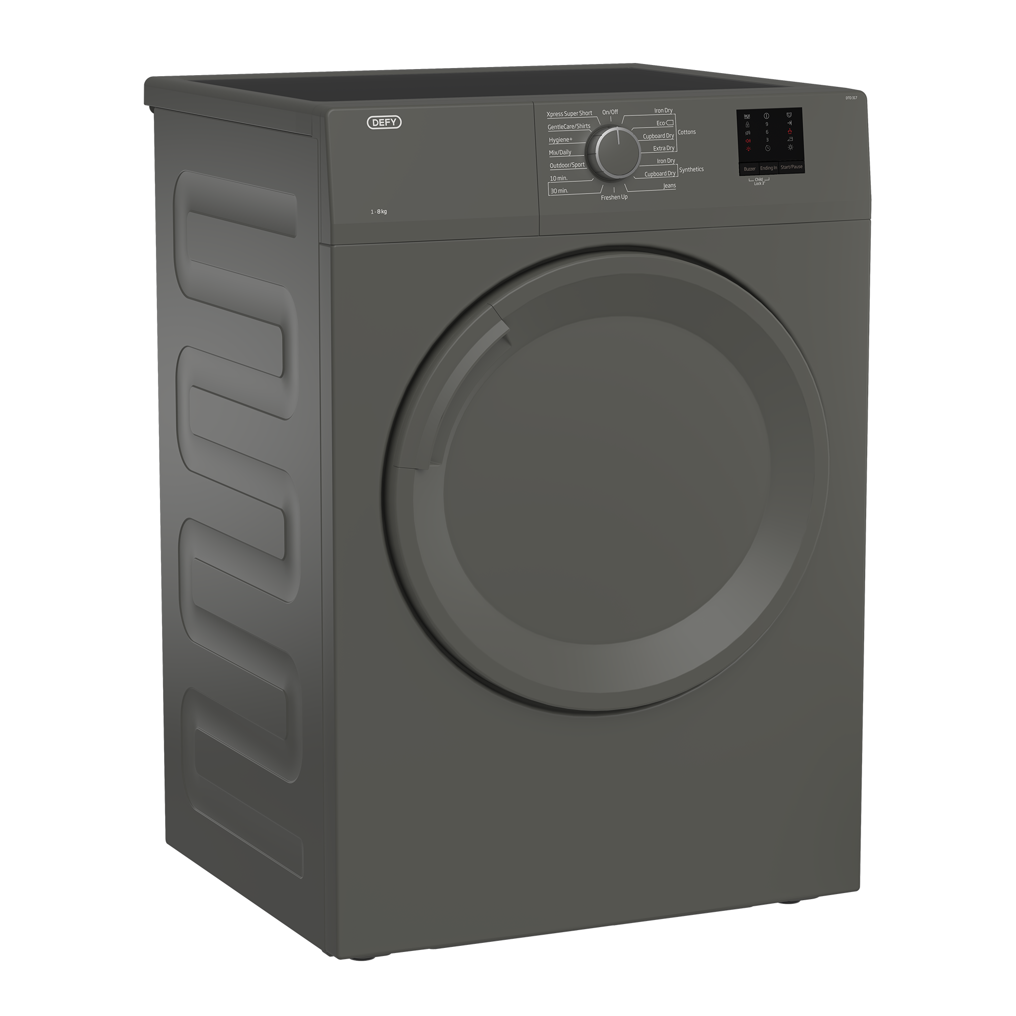 Defy 8 kg Metallic Air-Vented Dryer DTD317